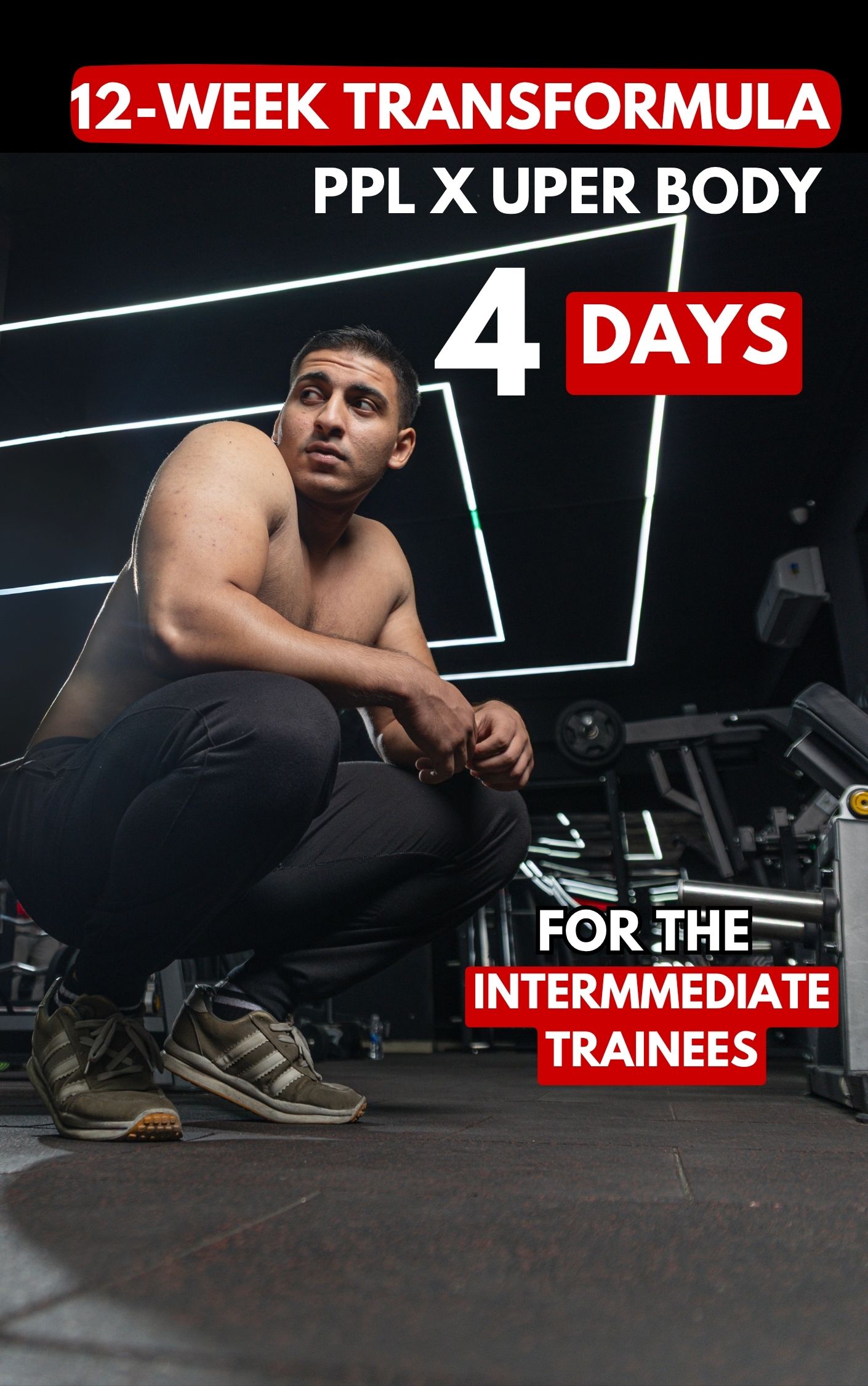 PPL × Upper Body – 4 أيام (Intermediate)